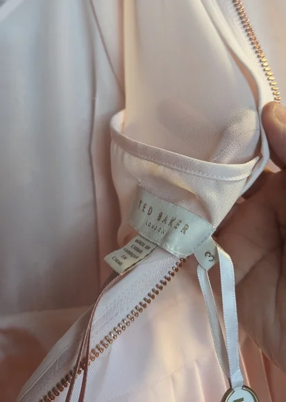 Ted Baker Looez Lace Trim Dress, Pink Nude Size 6-8 - Picture 15 of 16